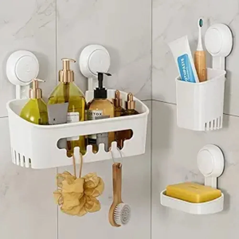 Shower Caddy Suction Cup Set Shower Organizer & Soap Holder
